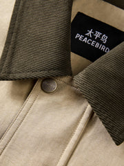 Men's Barn-Style Contrast-Collar Utility Jacket