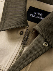 Men's Barn-Style Contrast-Collar Utility Jacket