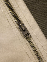 Men's Barn-Style Contrast-Collar Utility Jacket