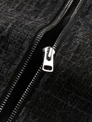 Men's Casual PU Collar Paneled Jacket