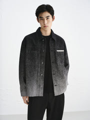Men's Splatter Fade Jacquard Denim Jacket