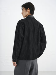Men's Barn-Inspired Denim Jacket with PU Collar