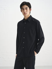 Men's Solid Shirt with Metallic Detail