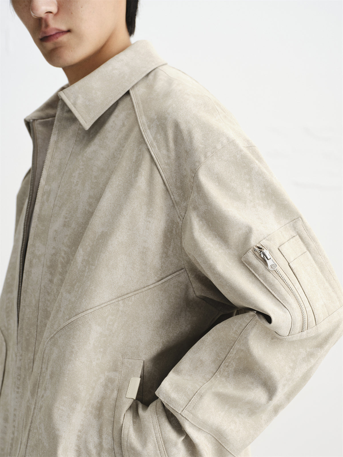 Men's Tie-Dye Oversized Collar Jacket
