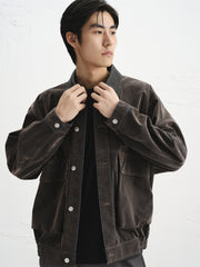 Men's Barn-Style Faux Denim Jacket