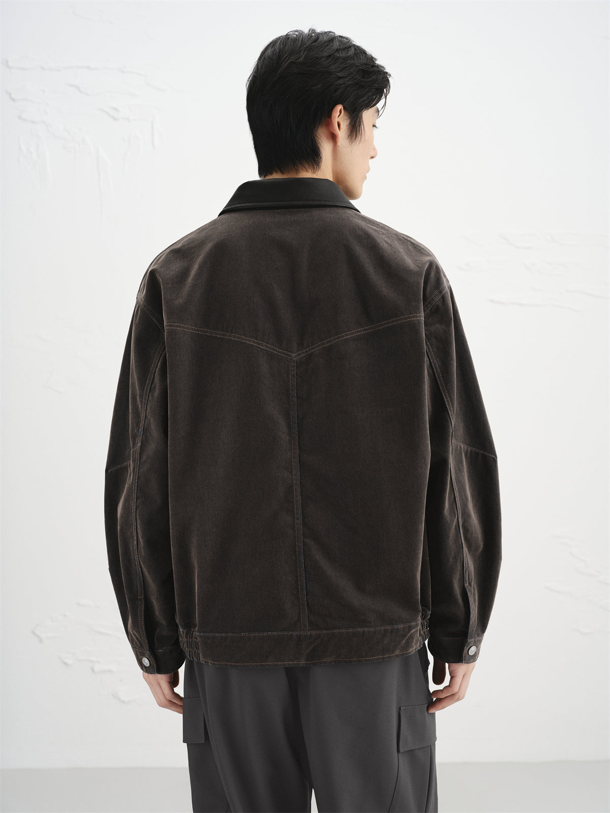 Men's Barn-Style Faux Denim Jacket