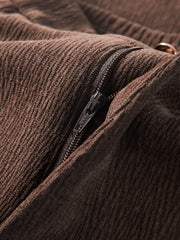 Women's Brown Textured Straight Pants