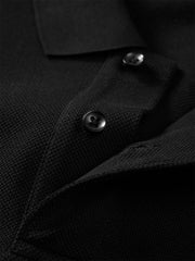 Men's Loose Solid Polo Shirt with Chest Embroidery