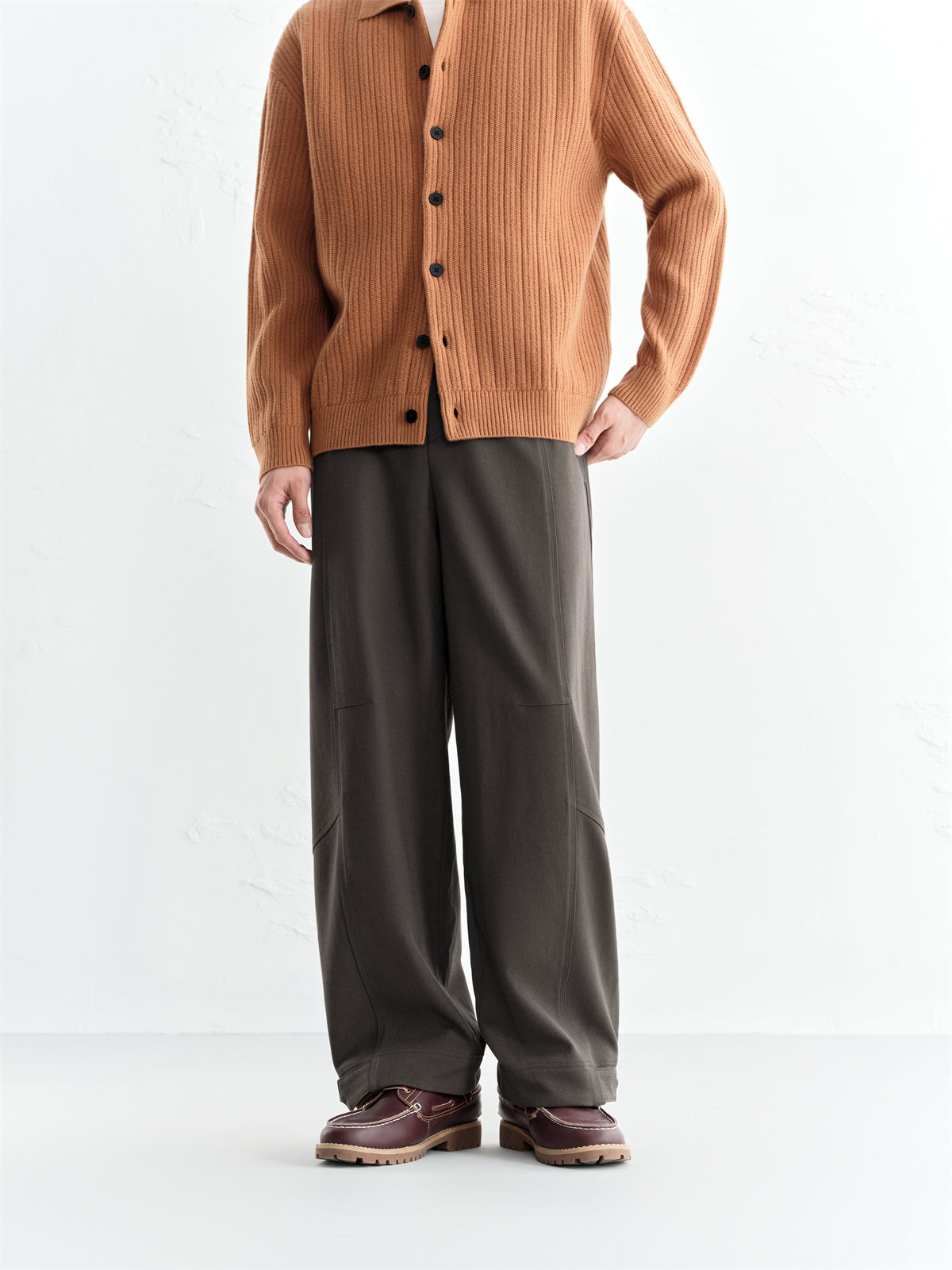Men's Solid Wide-Leg Casual Pants