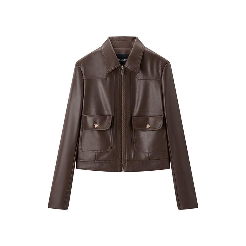 Women's Retro Patchwork Leather Jacket