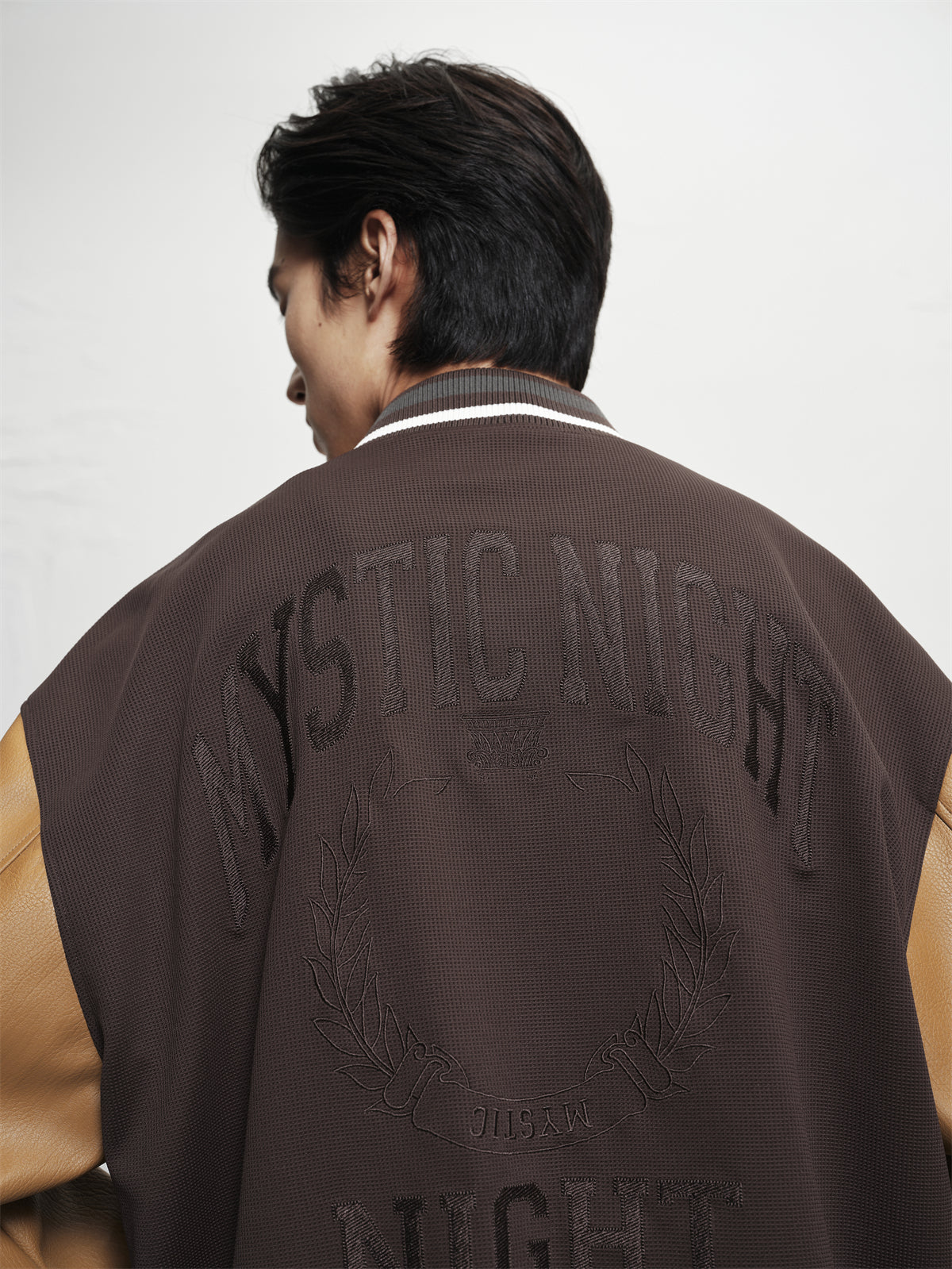 Men's Colorblock Embroidered Baseball Jacket