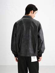 Men's Oversized PU Jacket