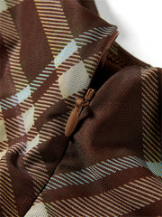 Women's Asymmetric Plaid Knit Dress