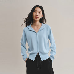 Women's Hooded Double-Zip Knit Cardigan