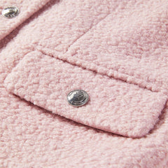 Women's Pink Pocket Texture Jacket