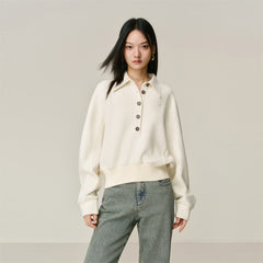 Women's Short Half-Zip Pullover Sweatshirt