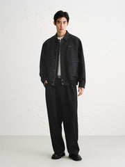 Men's Straight-Leg Textured Suit Pants