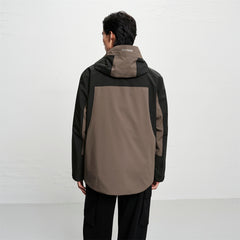 Men's Contrast-Panel Hooded Jacket