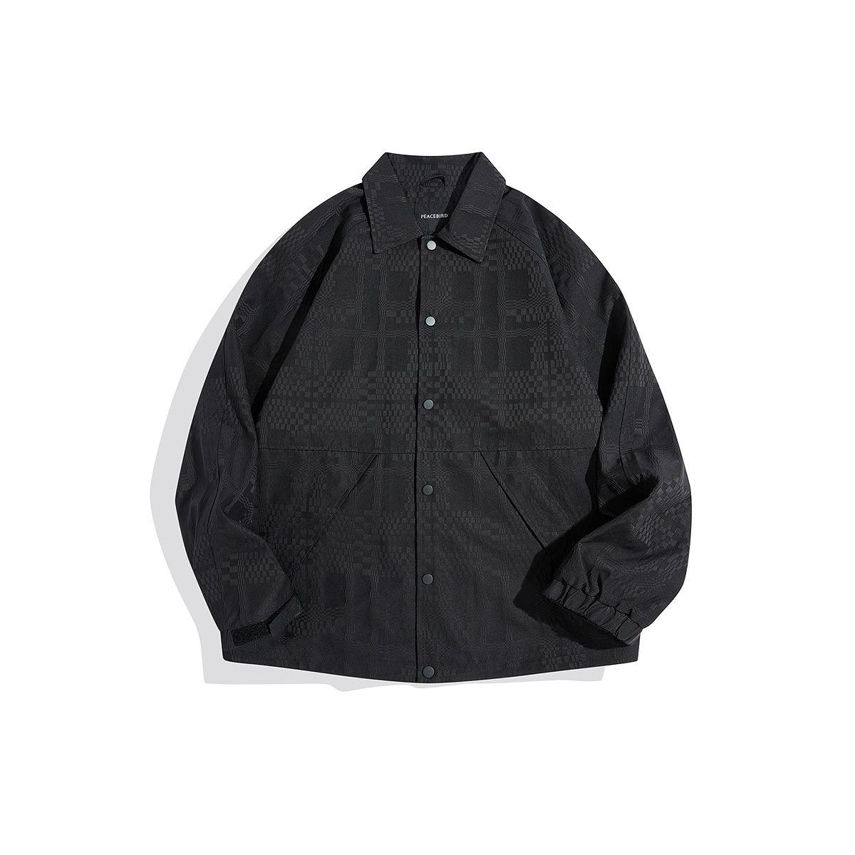 Men's Black Jacquard Embroideried Jacket