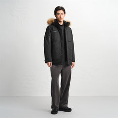 Men's Utility Goose Down Parka with Fur Collar