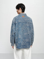 Men's Oversized Jacquard Denim Shirt