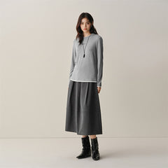 Women's High-Waist A-Line Flared Skirt