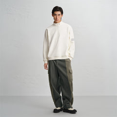 Men's Half-Zip Mock-Neck Fleece Sweatshirt