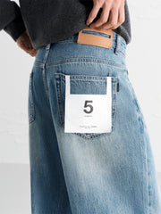 Men's Pleated Straight-Leg Wide Jeans