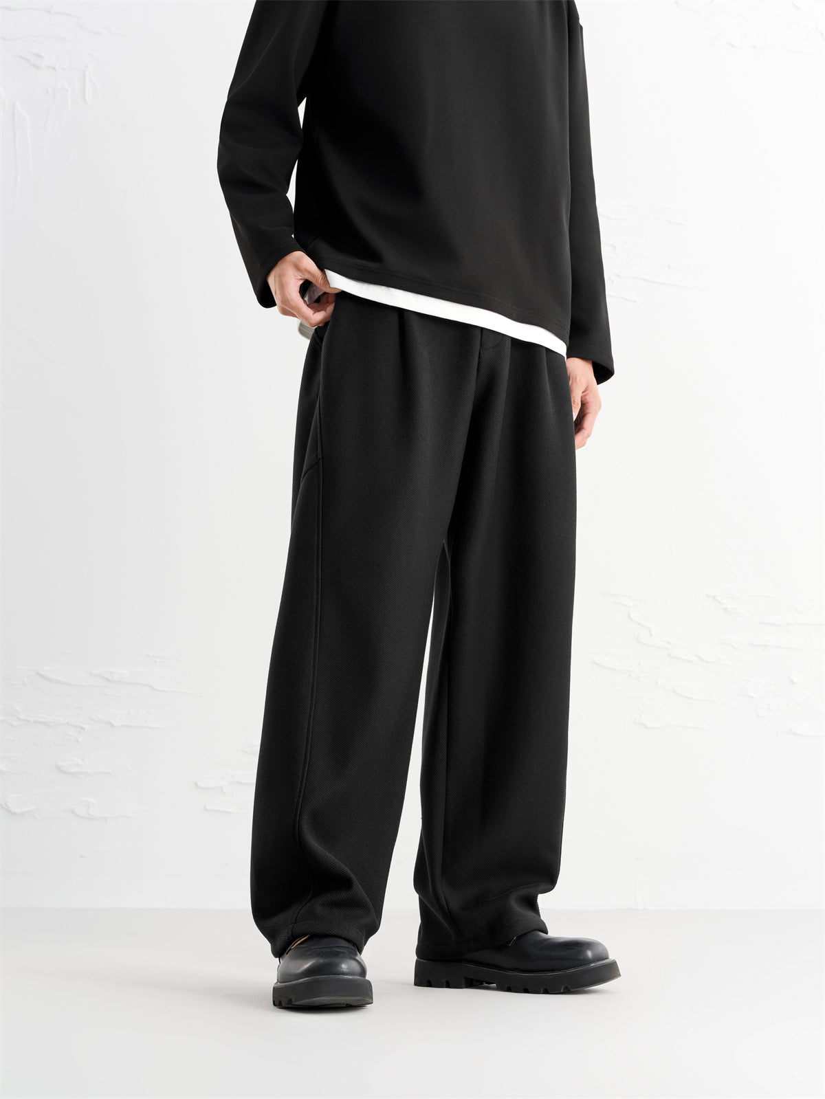 Men's Textured Wide-Leg Sweatpants