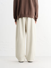 Men's Beige Textured Wide-Leg Sweatpants