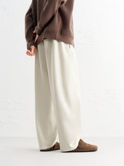 Men's Beige Textured Wide-Leg Sweatpants