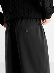 Men's Black Suit Pants in 3D Jacquard