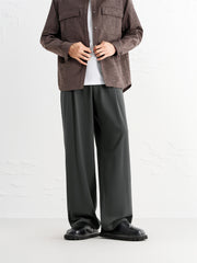 Men's Draped Wide-Leg Trousers