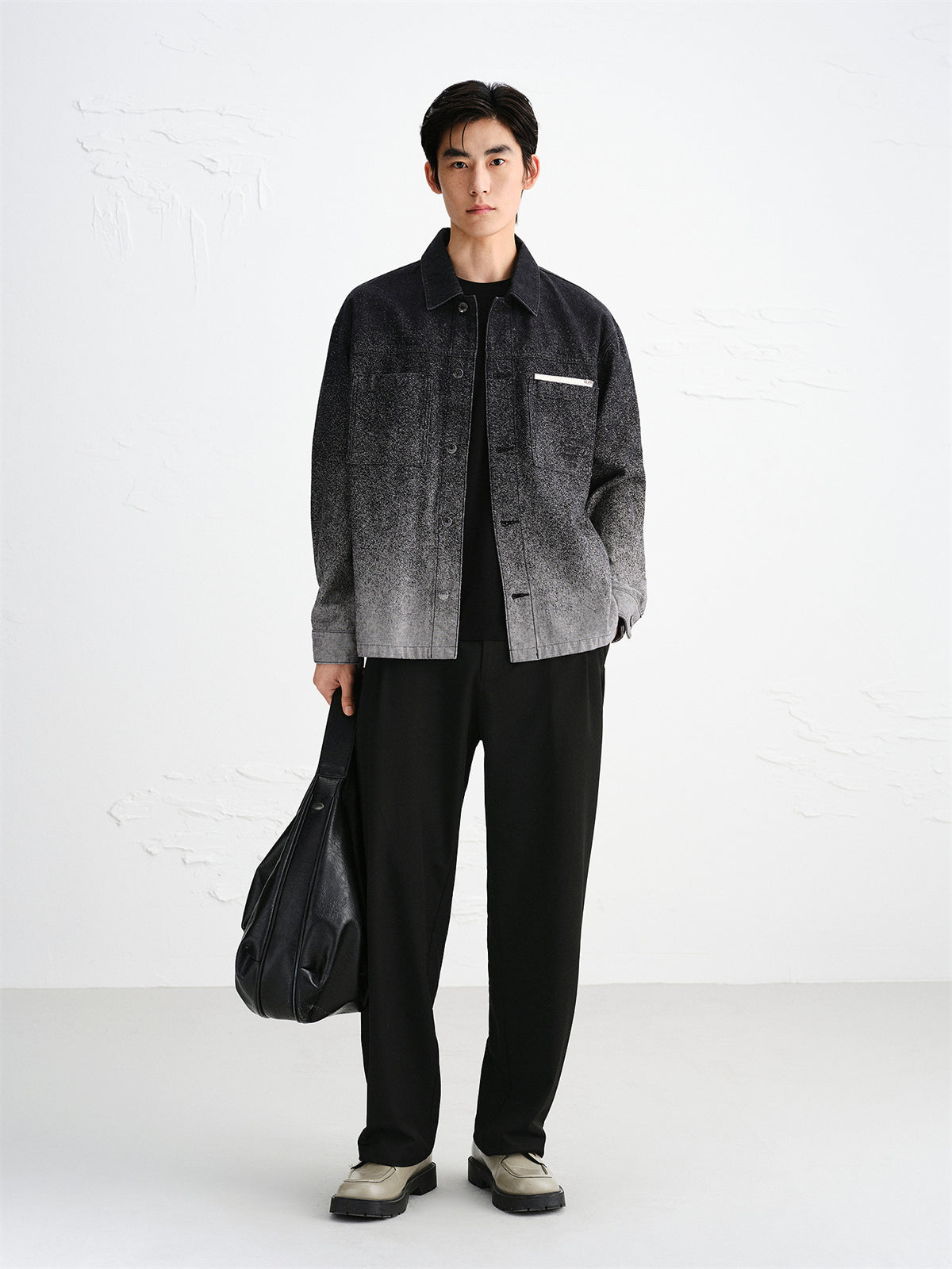 Men's Splatter Fade Jacquard Denim Jacket