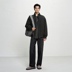 Men's Down Jacket with 3D Back Embroidery