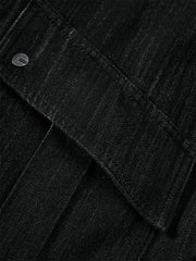 Men's Barn-Inspired Denim Jacket with PU Collar