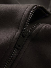 Men's Plaid Panel Zip-Up Hoodie