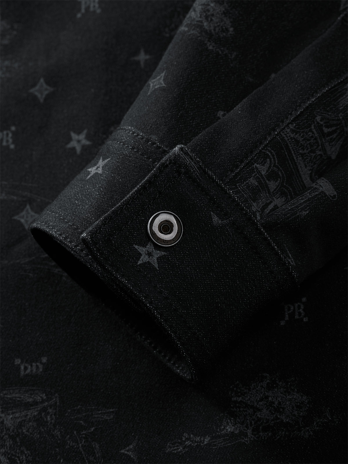 Men's Printed Denim Shirt