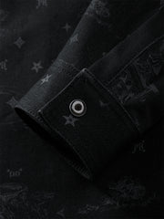 Men's Printed Denim Shirt