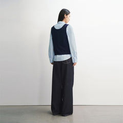 Women's Striped Long-Sleeve Shirt & Vest Two-Piece Set