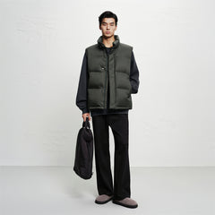 Men's Oversized Solid Down Vest