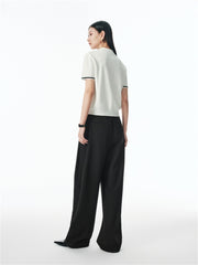 Women's Striped Short-Sleeve Knit Cardigan