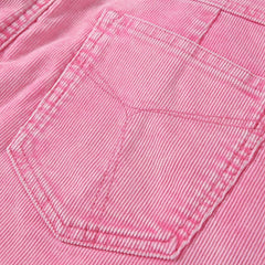 Women's Pink Corduroy Washed Denim Skirt