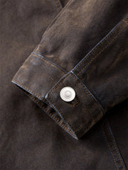 Men's Barn-Style Faux Denim Jacket