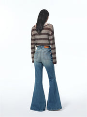 Women's Vintage High-Waisted Flared Jeans