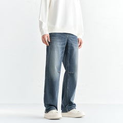 Men's Elastic-Waist Straight Jeans