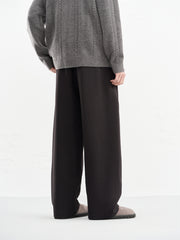 Men's Black Relaxed Curved-Leg Sweatpants