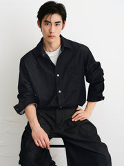 Men's Relaxed-Fit Mercerized Denim Shirt