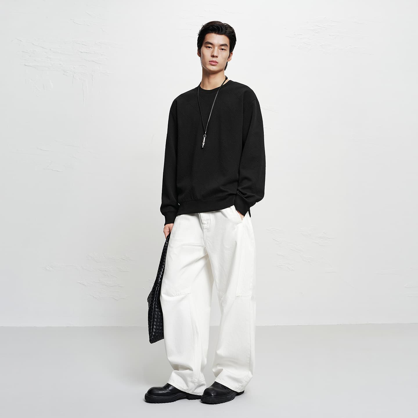 Men's 3D Jacquard Textured Sweater