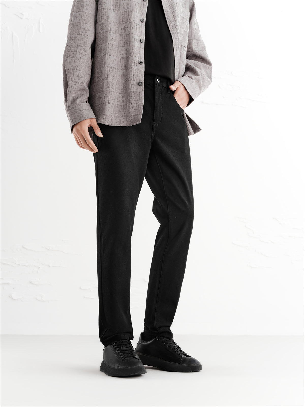 Men's Skinny Jeans with Jacquard Pocket Detail